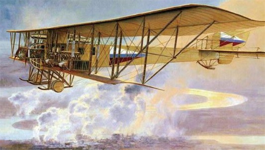 第一架裝有四臺發動機的重型轟炸機 1912年制造的伊里亞·穆羅梅茨重型轟炸機