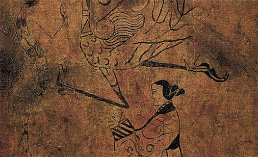 中國最早的帛畫 戰國時期的《人物龍鳳圖》