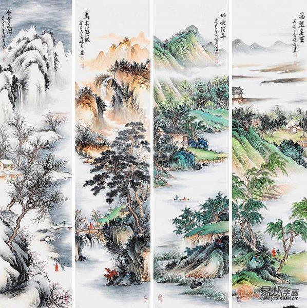 家居沙發背景墻裝飾畫 山水畫讓墻壁不再空白單調