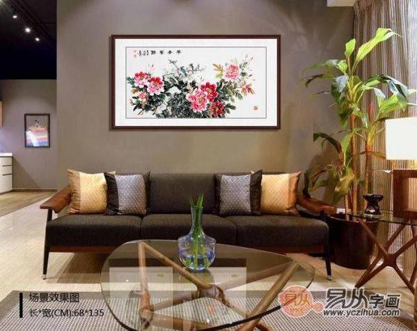 沙發背景墻裝飾掛花鳥畫,古稀高齡畫家石開作品精選