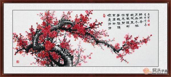 沙發背景墻裝飾掛花鳥畫,古稀高齡畫家石開作品精選