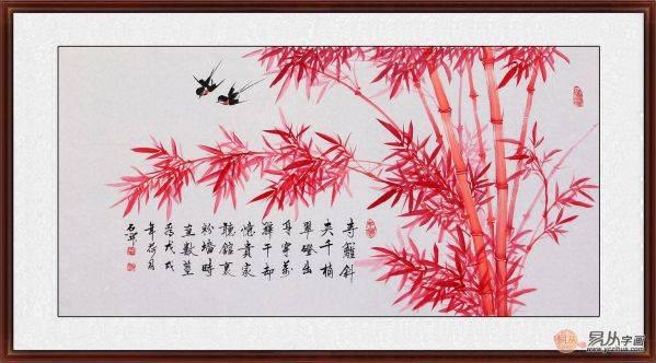 沙發背景墻裝飾掛花鳥畫,古稀高齡畫家石開作品精選