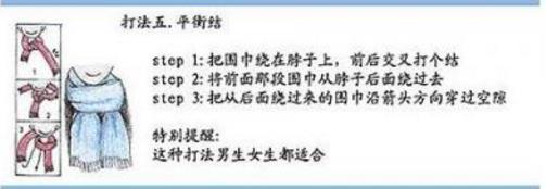 圍巾的系法圖解五、平衡結(jié)